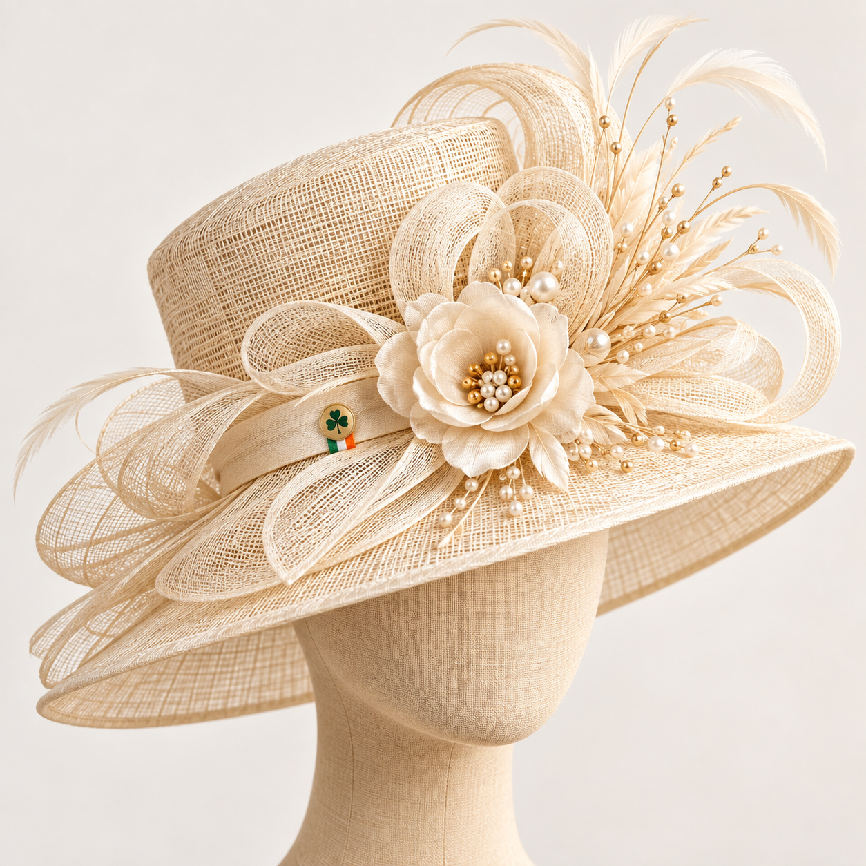 Ivory Feather Occasion Hat view 1
