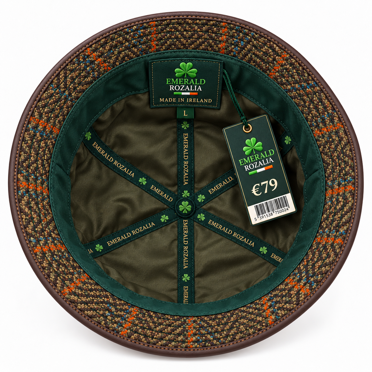 Brown Heritage Tweed Bucket Hat — Colour image 5