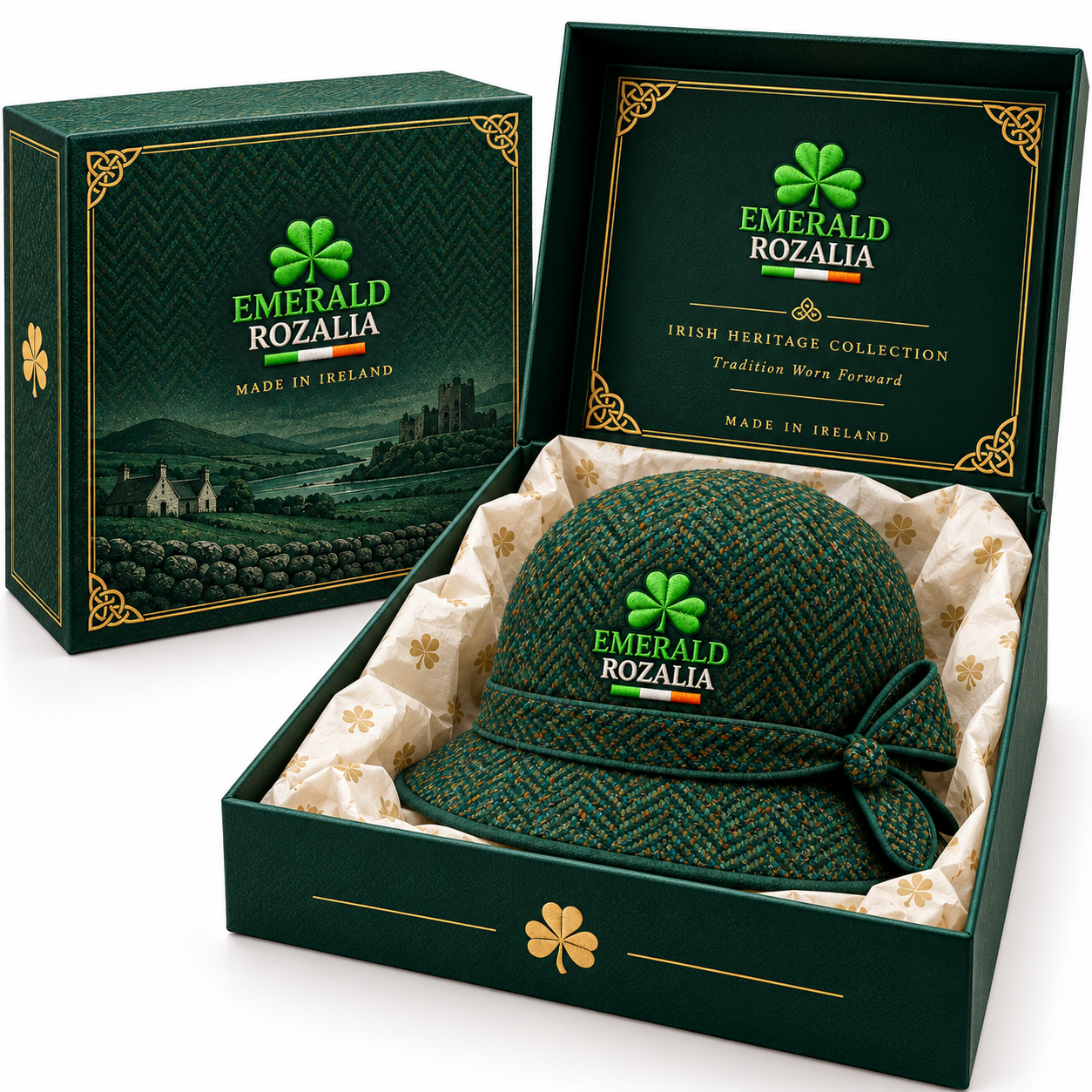 Emerald Bow Cloche Hat — Colour image 6