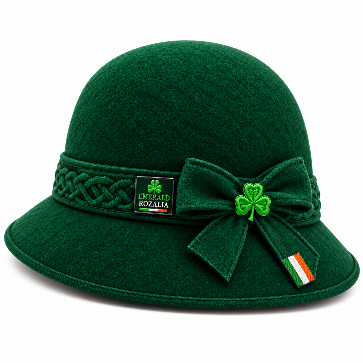 Emerald Shamrock Cloche Hat — Colour image 3