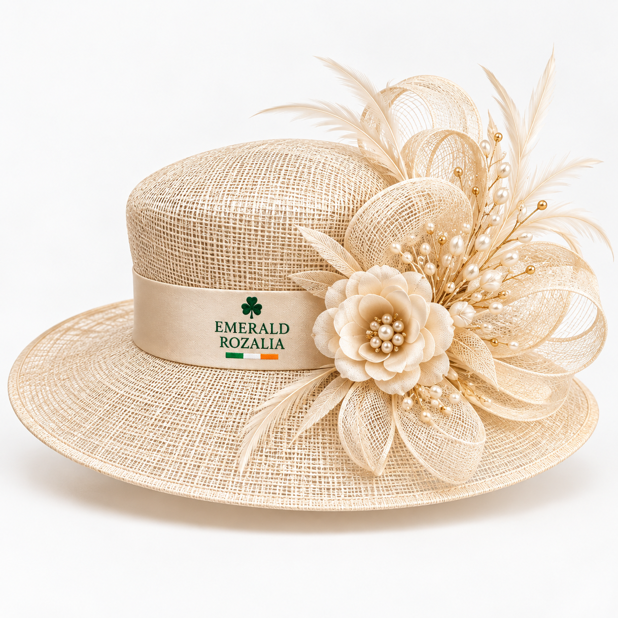 Ivory Floral Occasion Hat view 1