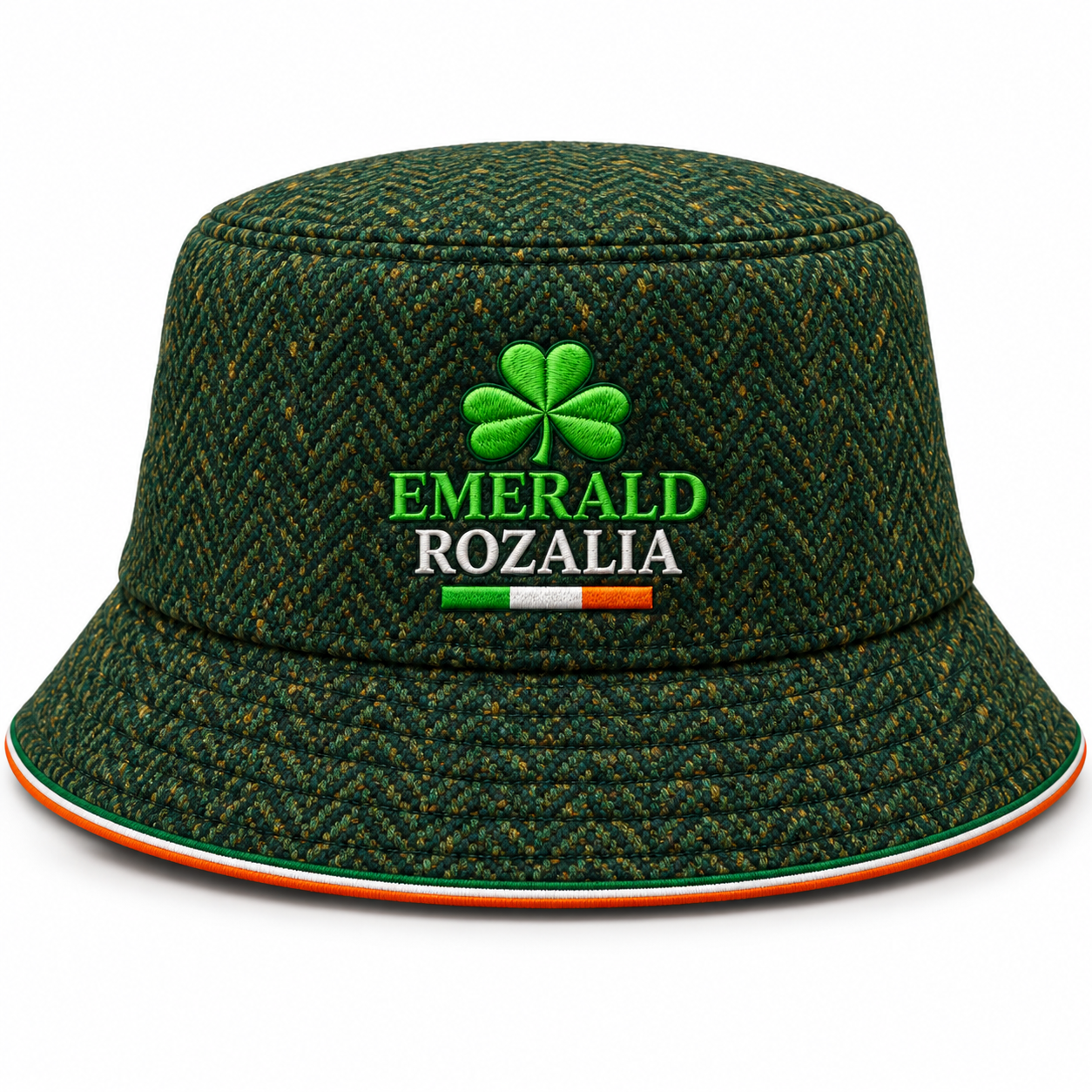Emerald Herringbone Shamrock Bucket Hat view 1