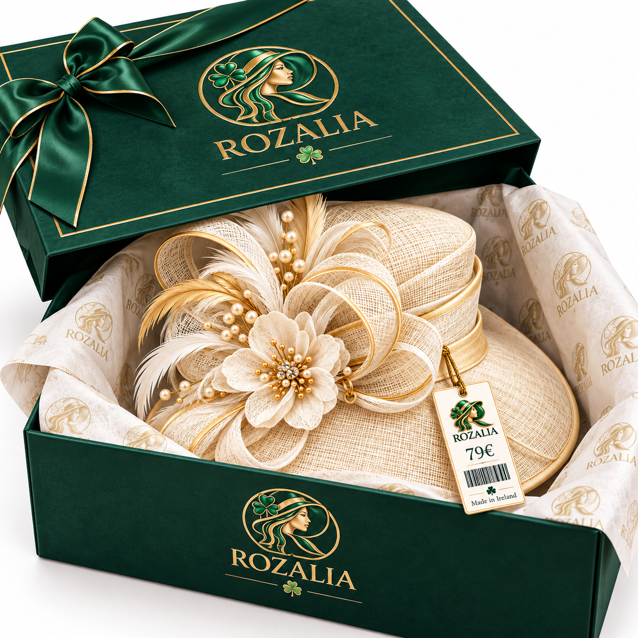 Ivory Rosalia Floral Occasion Hat — Colour image 6