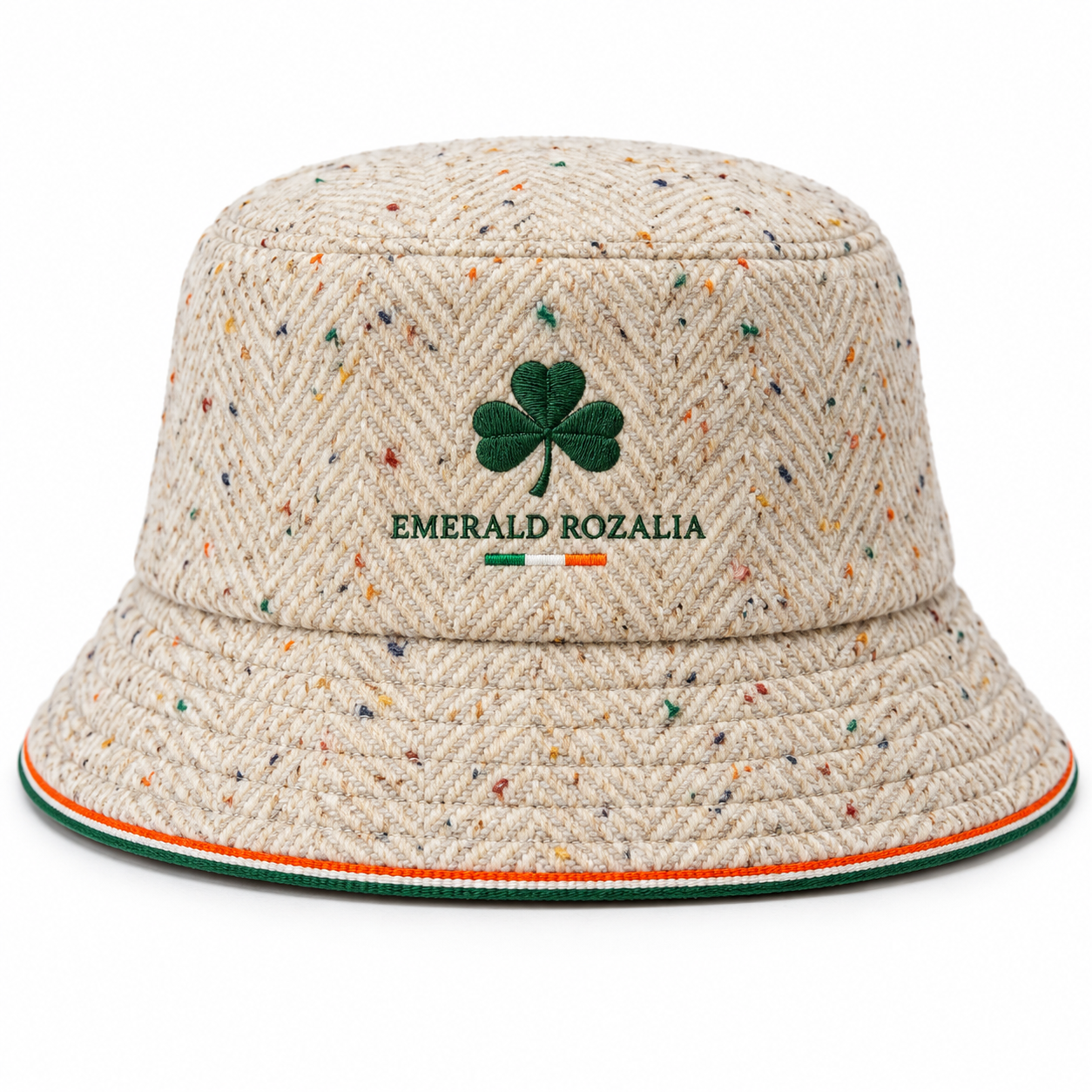 Cream Herringbone Heritage Bucket Hat — Colour image 2
