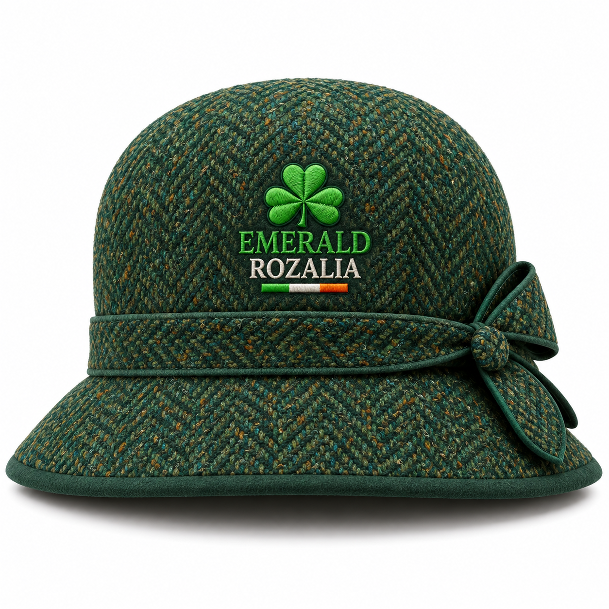 Emerald Bow Cloche Hat view 1