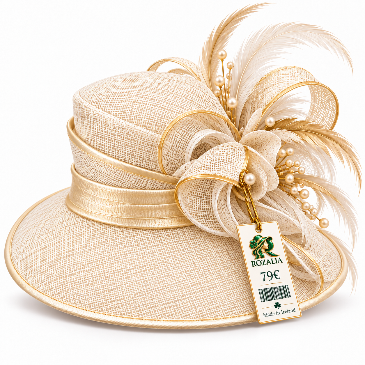 Ivory Rosalia Floral Occasion Hat — Colour image 3