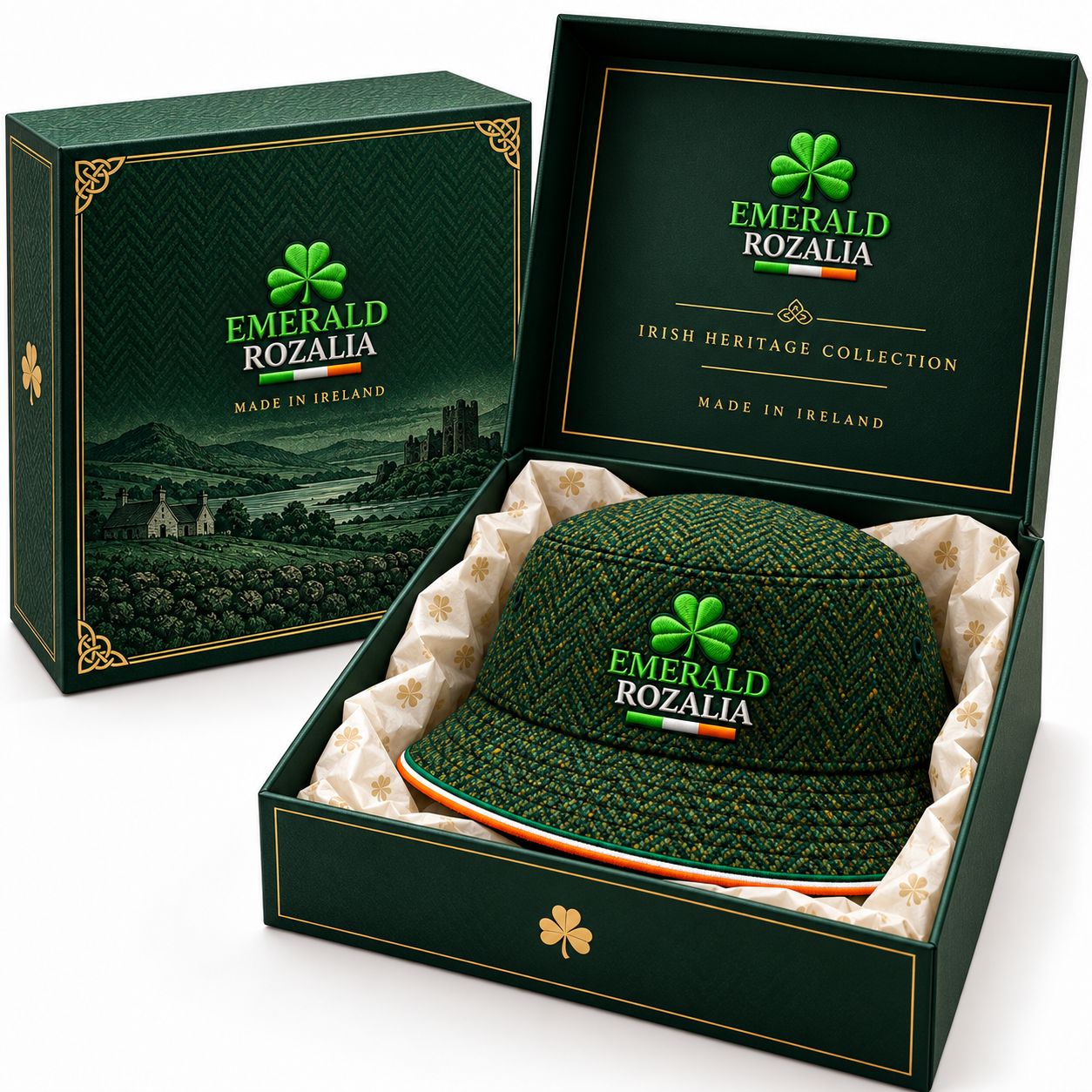 Emerald Heritage Tweed Bucket Hat — Colour image 6