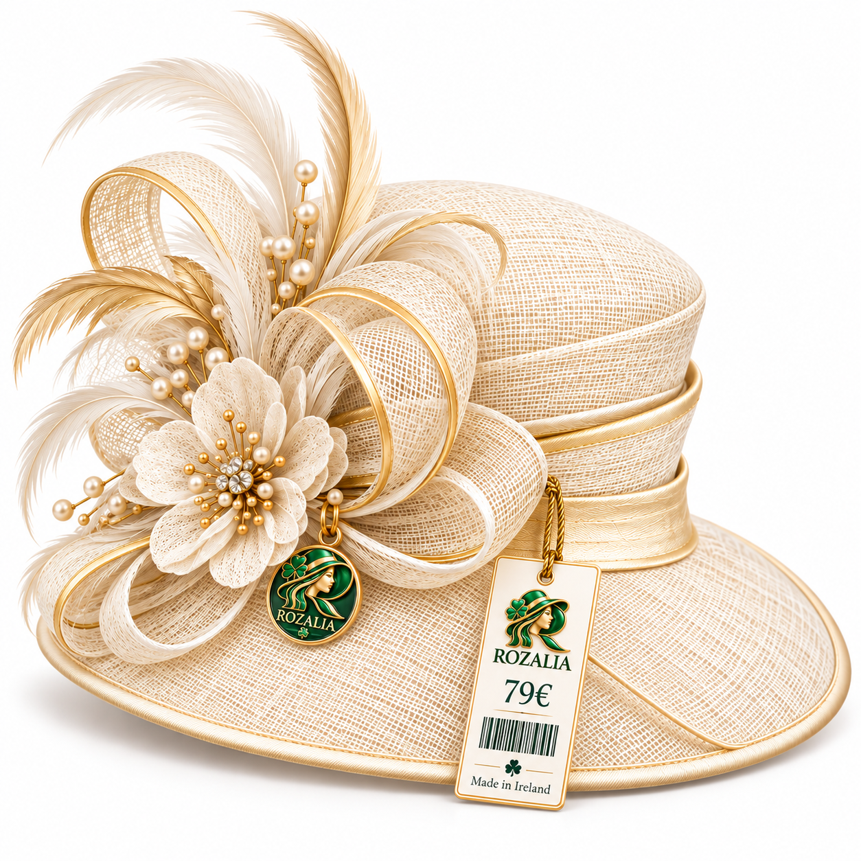 Ivory Rosalia Floral Occasion Hat — Colour image 4