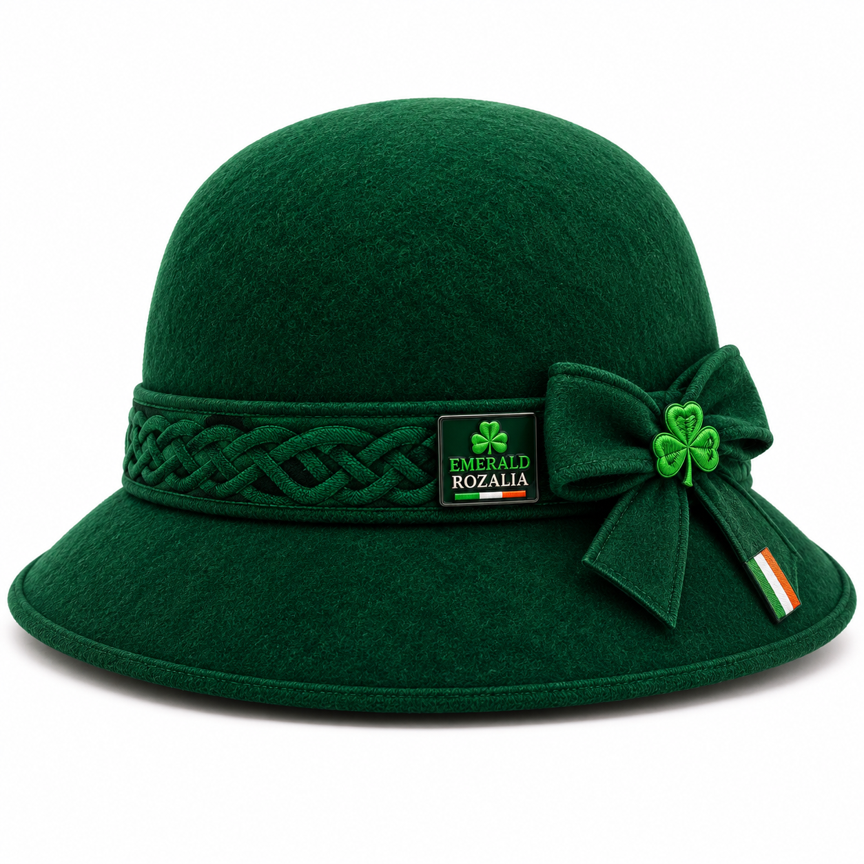 Emerald Shamrock Cloche Hat view 1