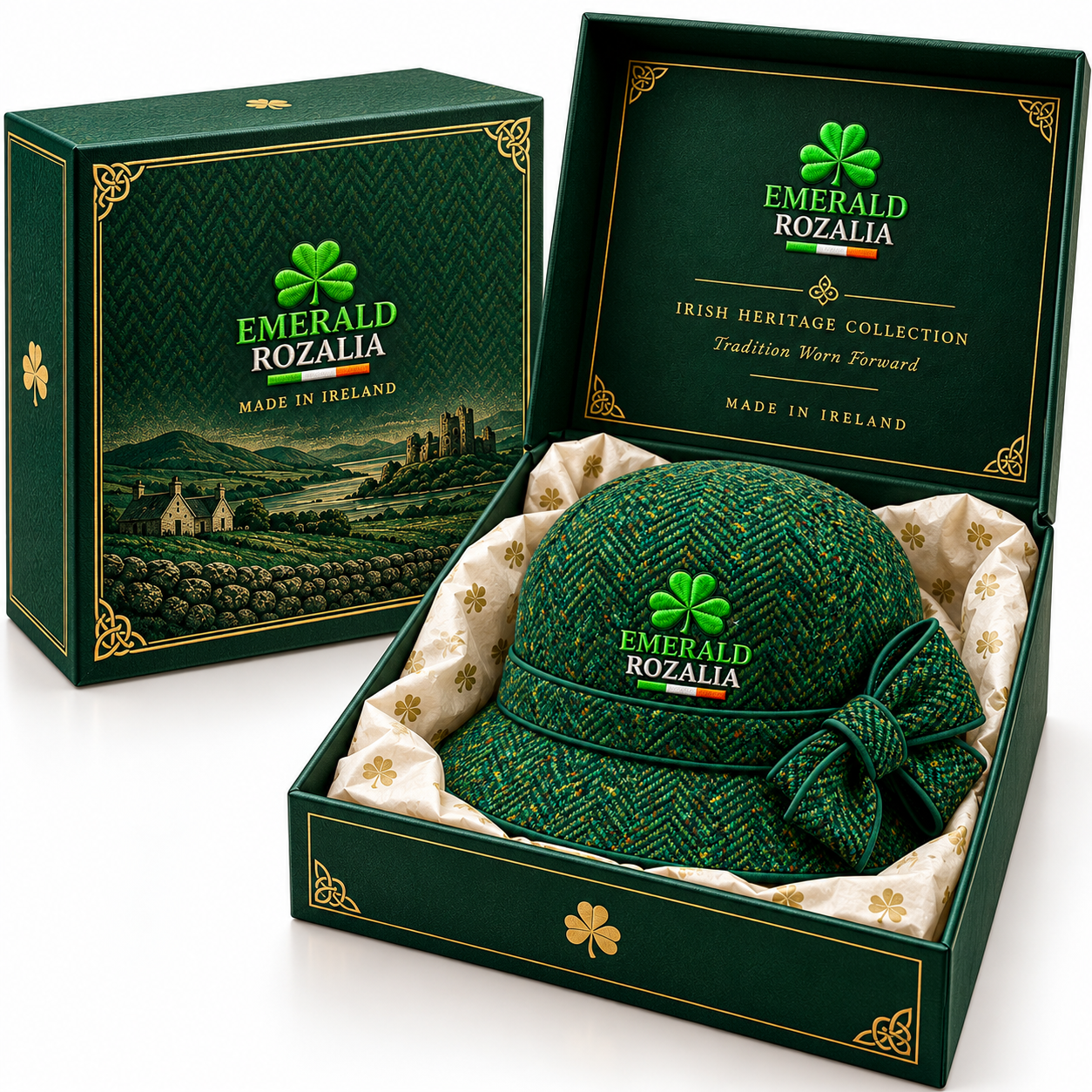 Emerald Side Bow Cloche Hat — Colour image 6
