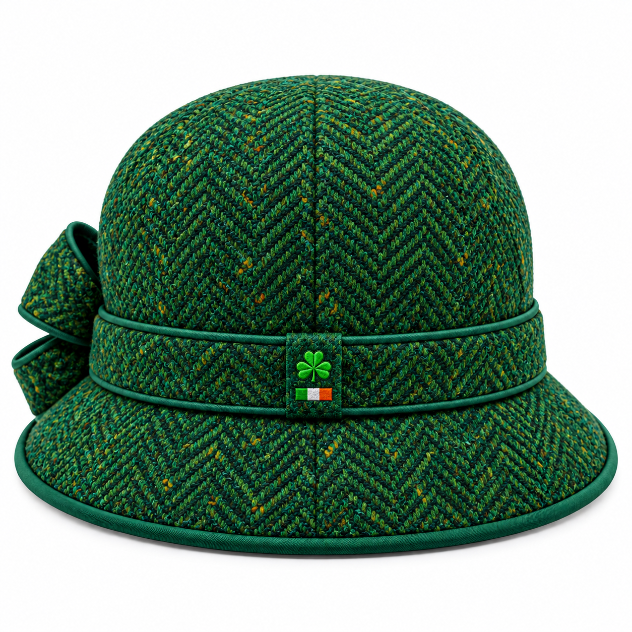 Emerald Side Bow Cloche Hat — Colour image 2