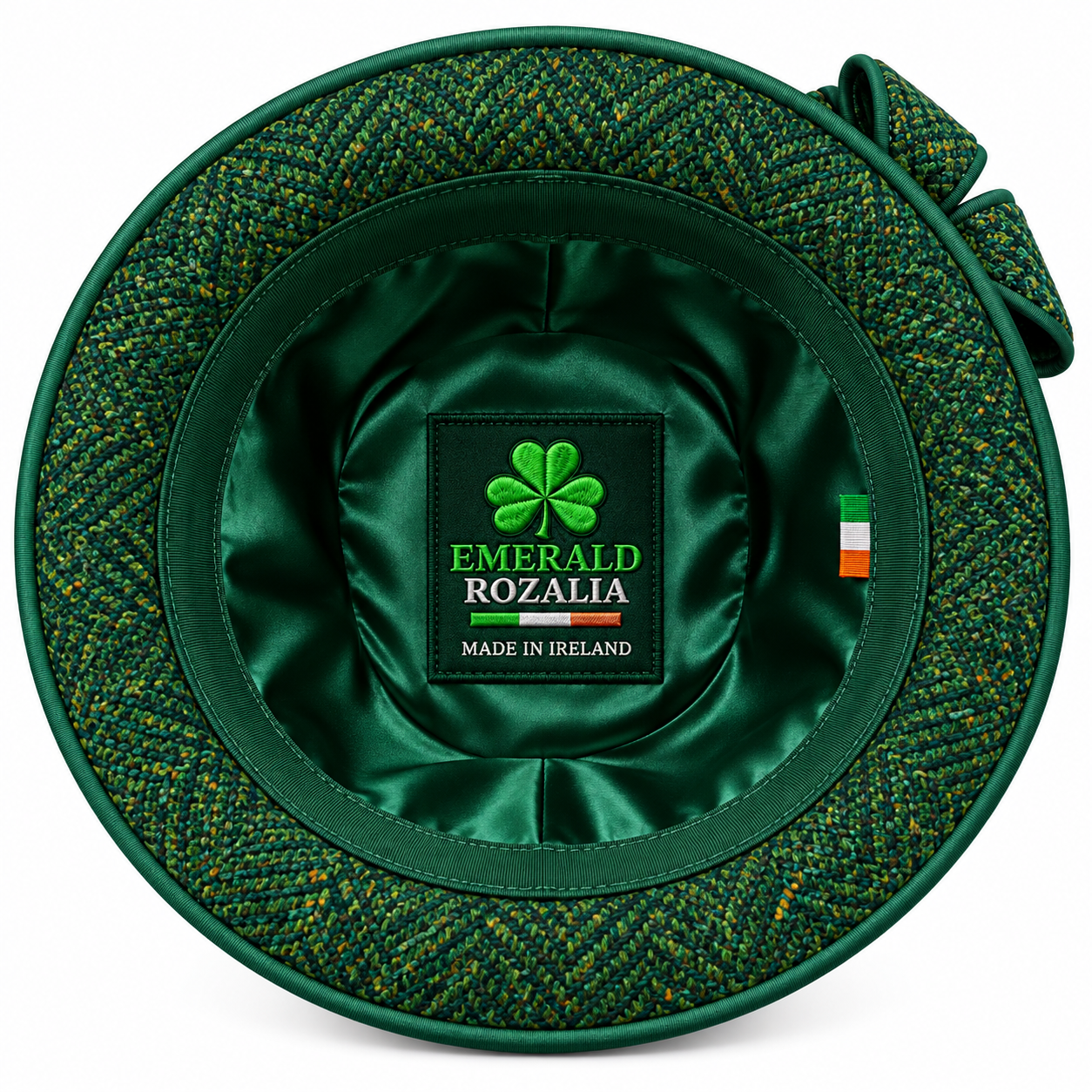 Emerald Side Bow Cloche Hat — Colour image 5