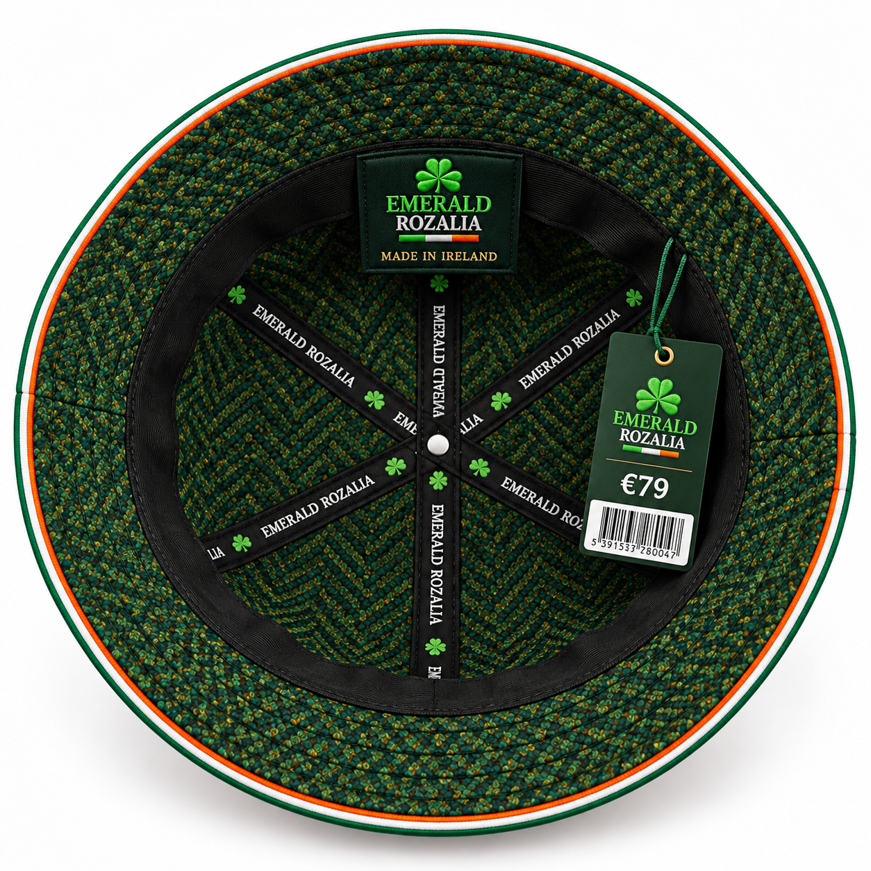 Emerald Herringbone Shamrock Bucket Hat — Colour image 5