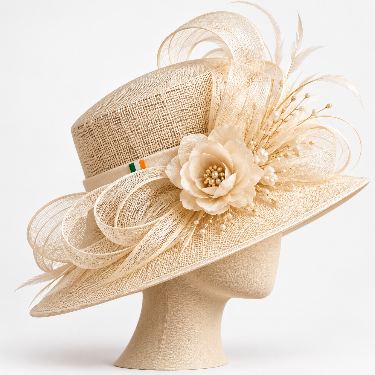 Ivory Floral Occasion Hat — Colour image 4