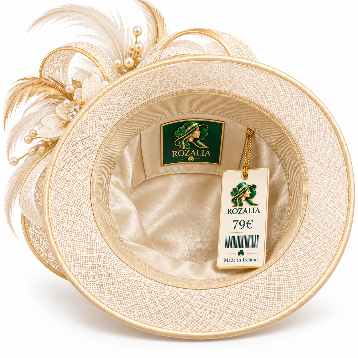 Ivory Rosalia Floral Occasion Hat — Colour image 2