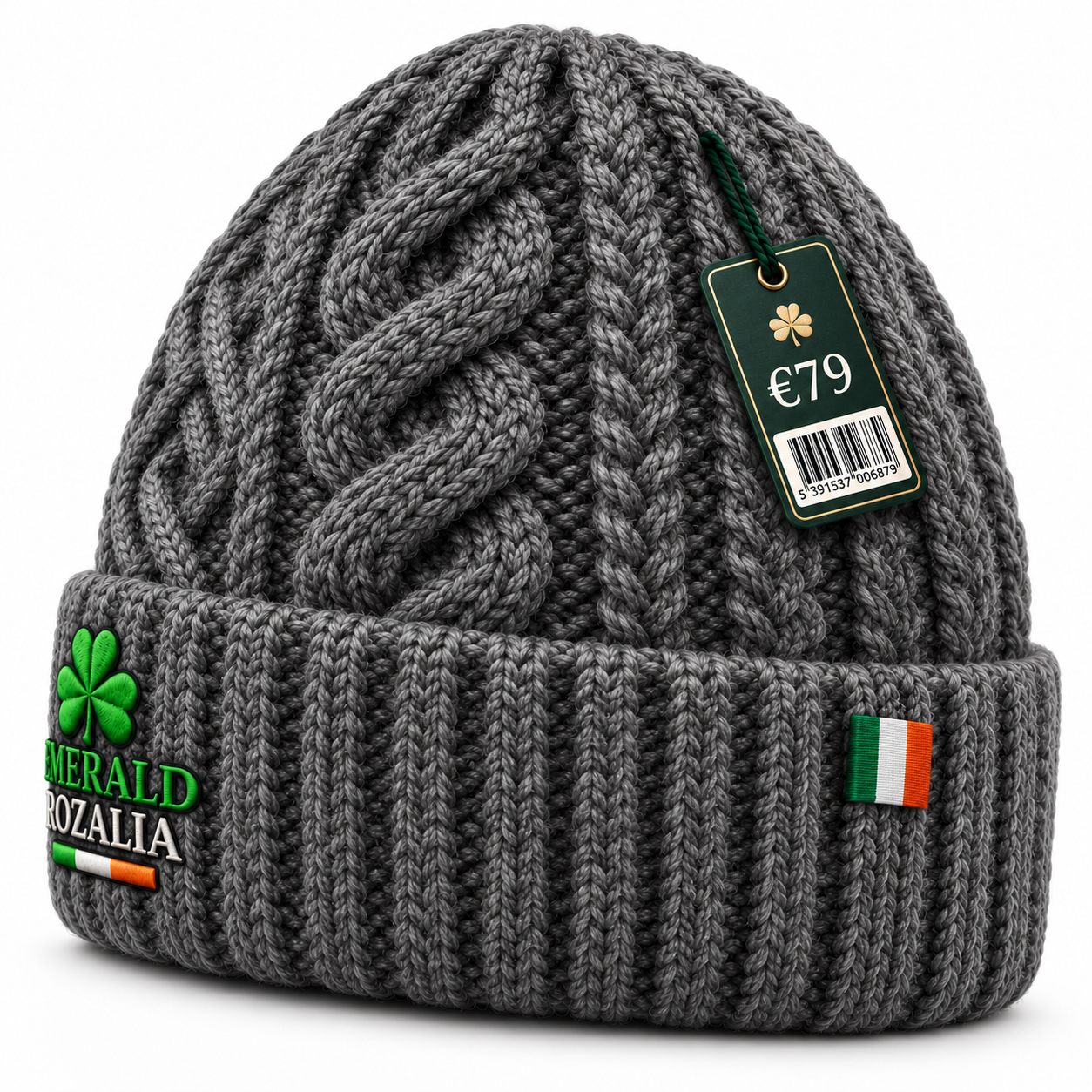 Irish Heritage Charcoal Gray Beanie — Colour image 4