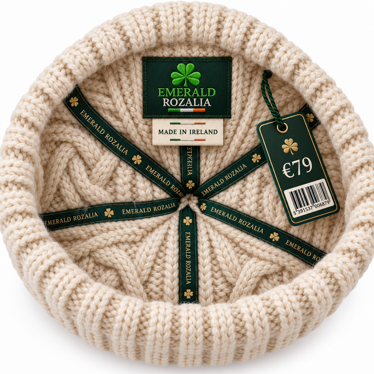Irish Heritage Off White Beanie — Colour image 5