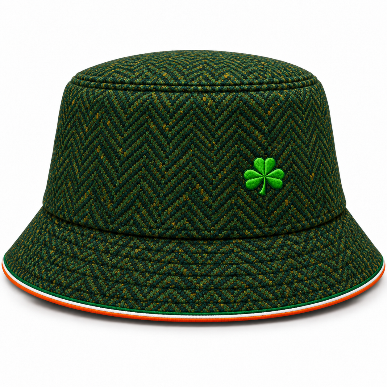 Emerald Herringbone Shamrock Bucket Hat — Colour image 4