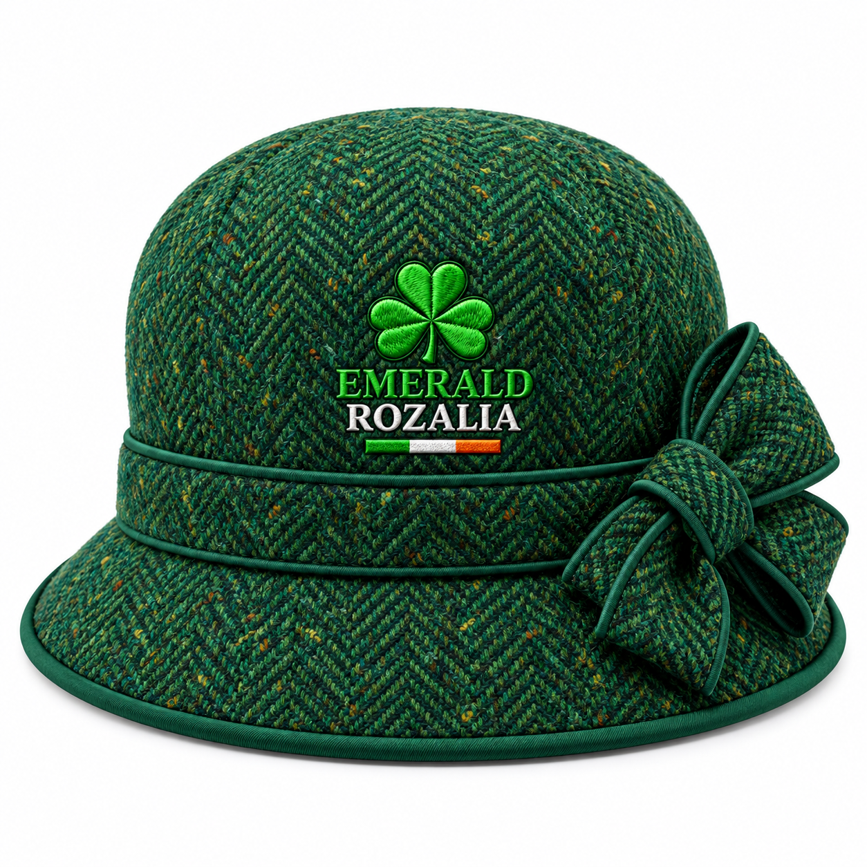 Emerald Side Bow Cloche Hat view 1