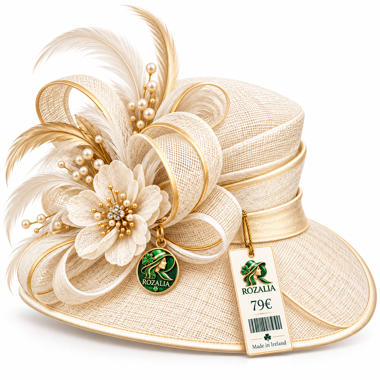 Ivory Rosalia Floral Occasion Hat — Colour image 5