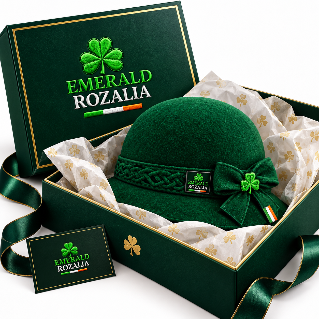 Emerald Shamrock Cloche Hat — Colour image 5
