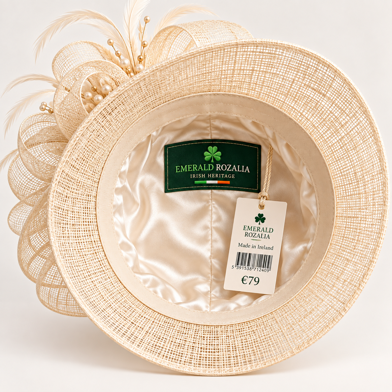 Ivory Feather Occasion Hat — Colour image 5