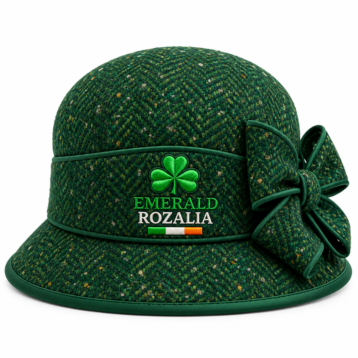 Emerald Statement Bow Cloche Hat view 1