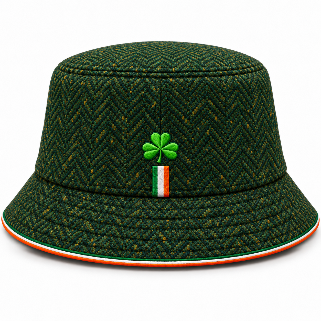 Emerald Herringbone Shamrock Bucket Hat — Colour image 3