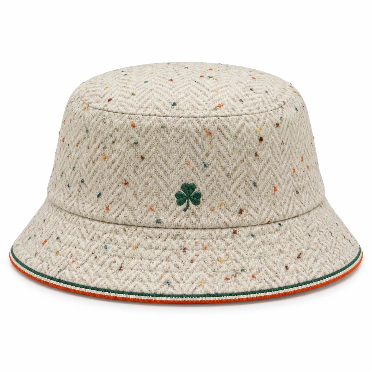 Cream Herringbone Heritage Bucket Hat — Colour image 4