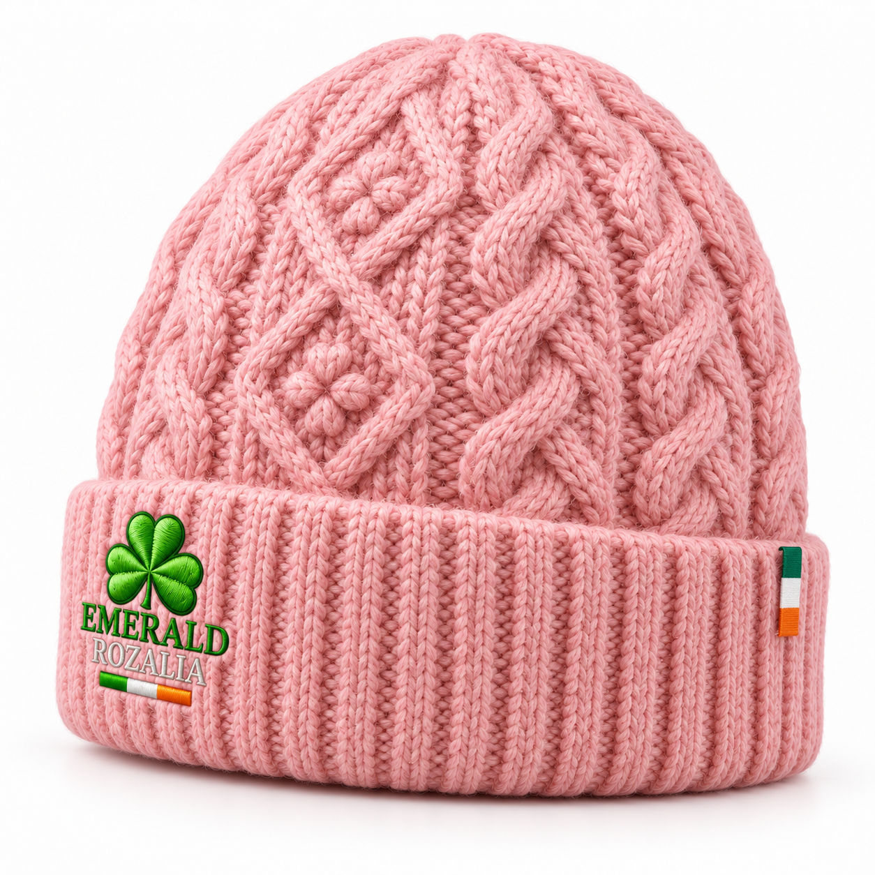 Irish Heritage Light Pink Beanie — Colour image 3