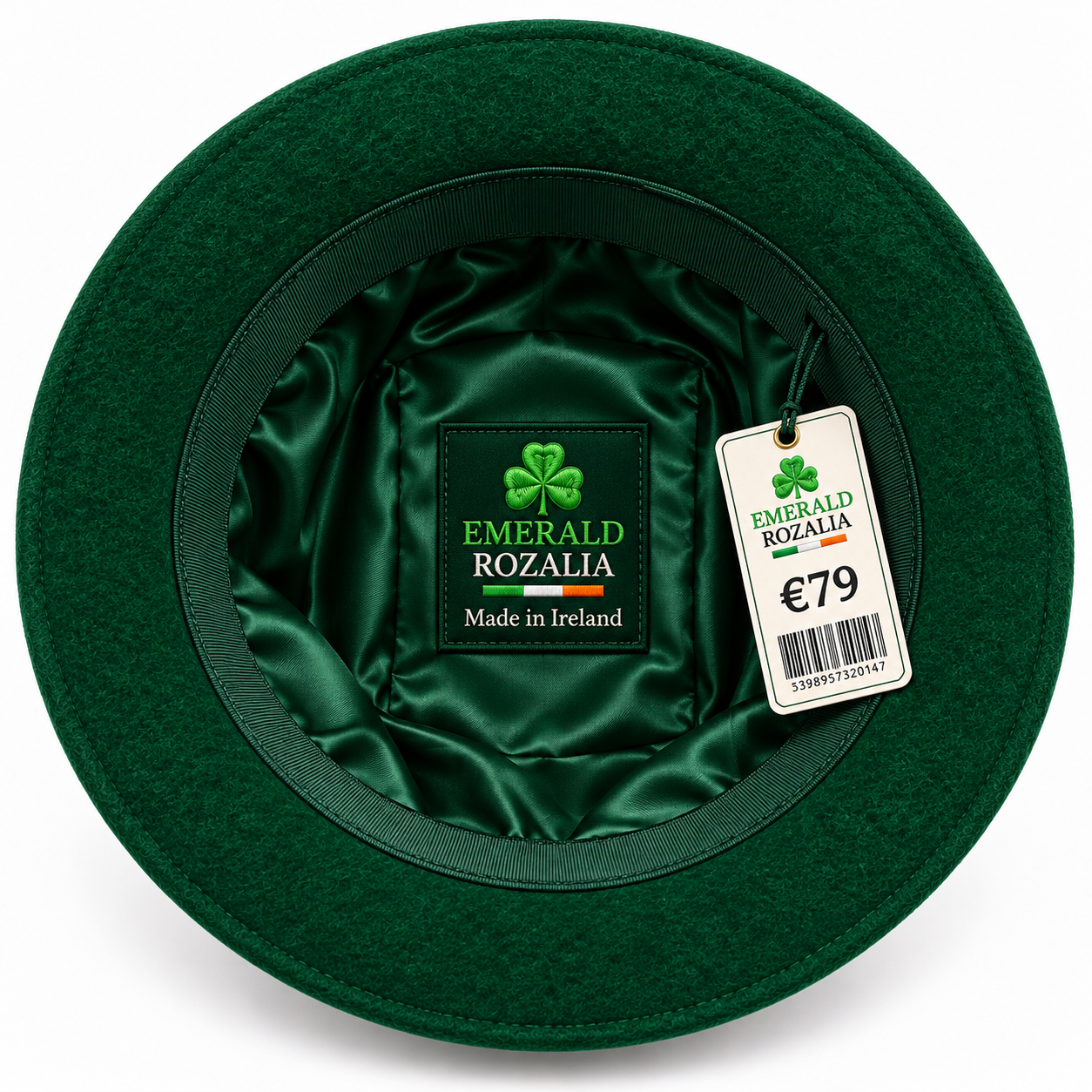 Emerald Shamrock Cloche Hat — Colour image 4