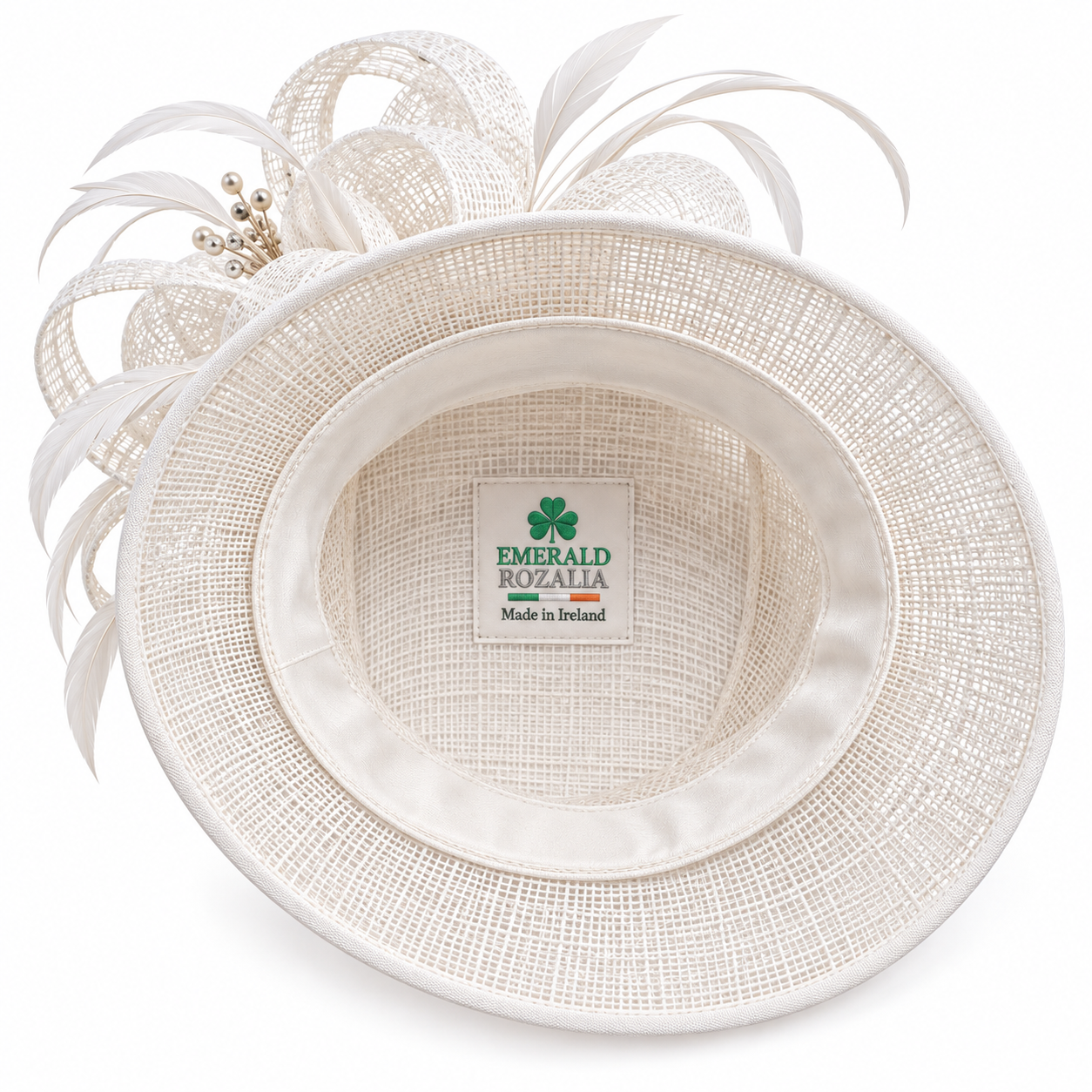 White Floral Occasion Hat — Colour image 5