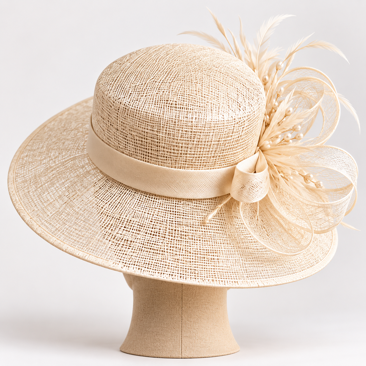 Ivory Floral Occasion Hat — Colour image 2