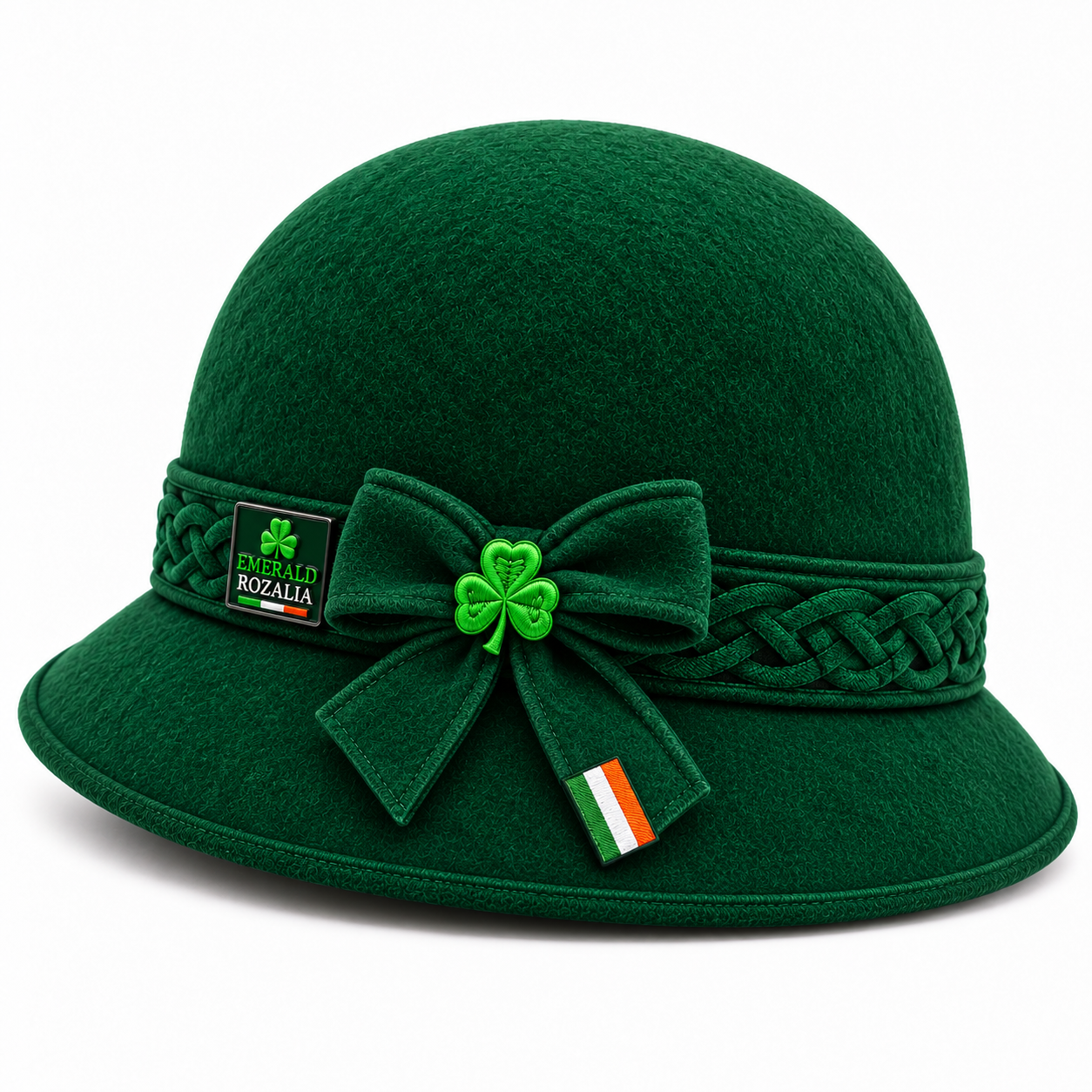Emerald Shamrock Cloche Hat — Colour image 2
