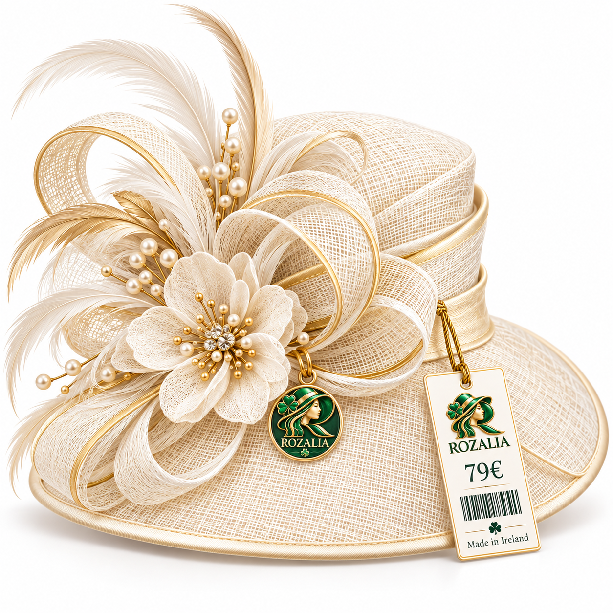 Ivory Rosalia Floral Occasion Hat view 1