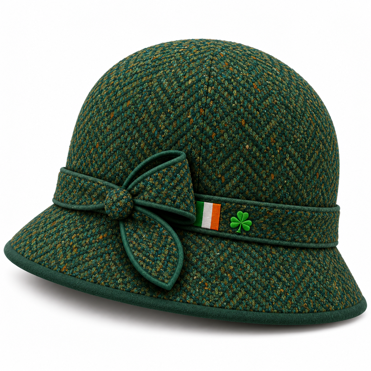 Emerald Bow Cloche Hat — Colour image 5