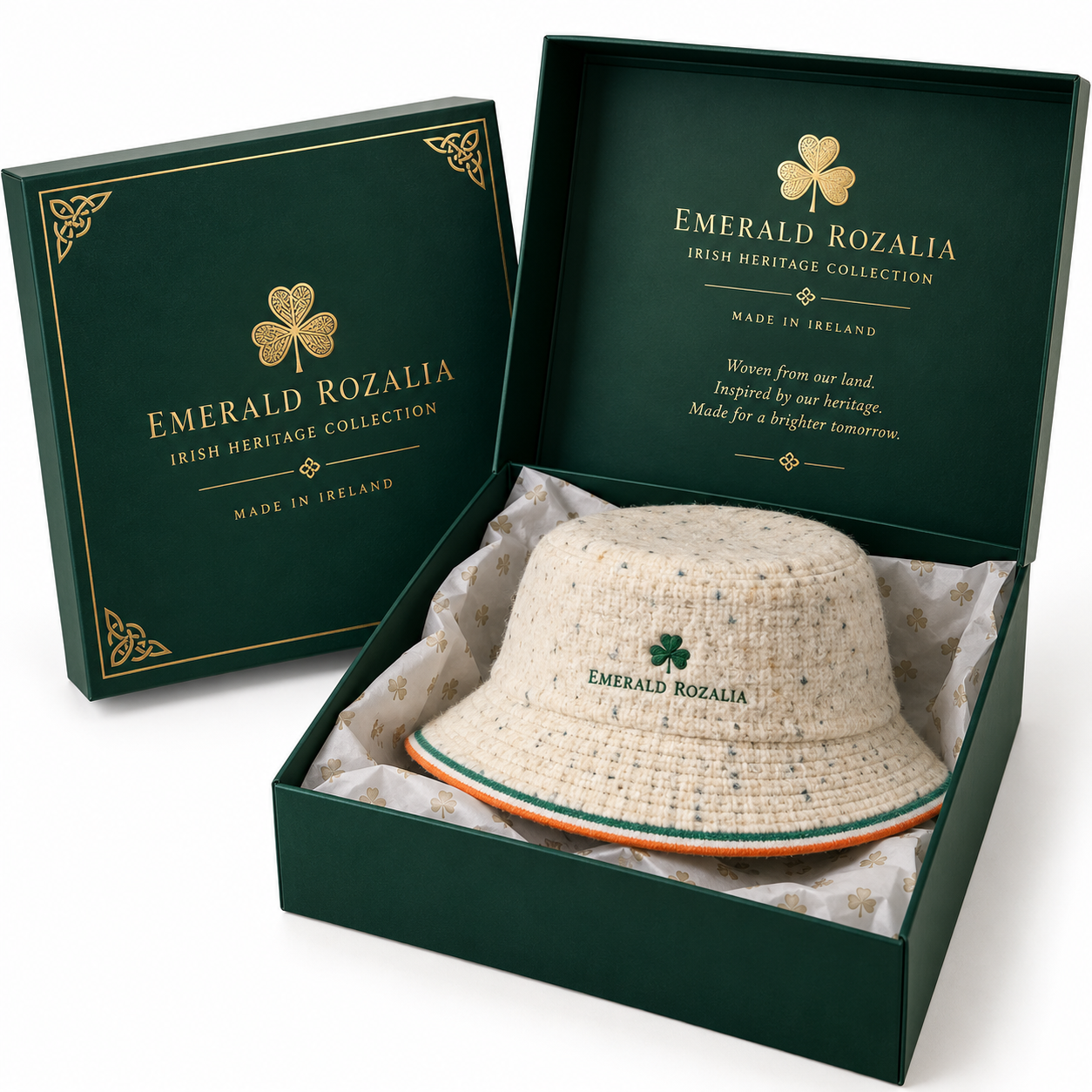 Cream Herringbone Heritage Bucket Hat — Colour image 6