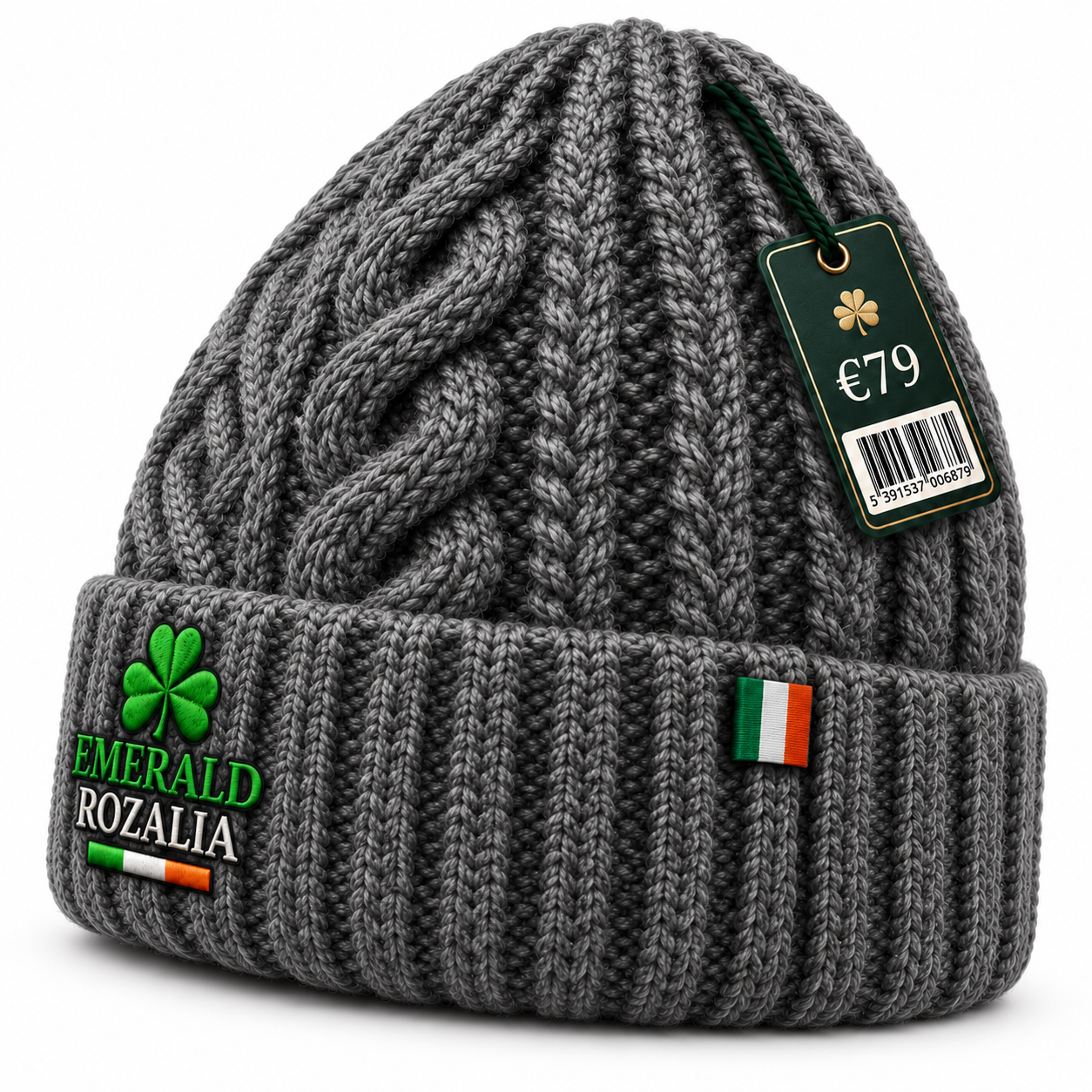 Irish Heritage Charcoal Gray Beanie — Colour image 2
