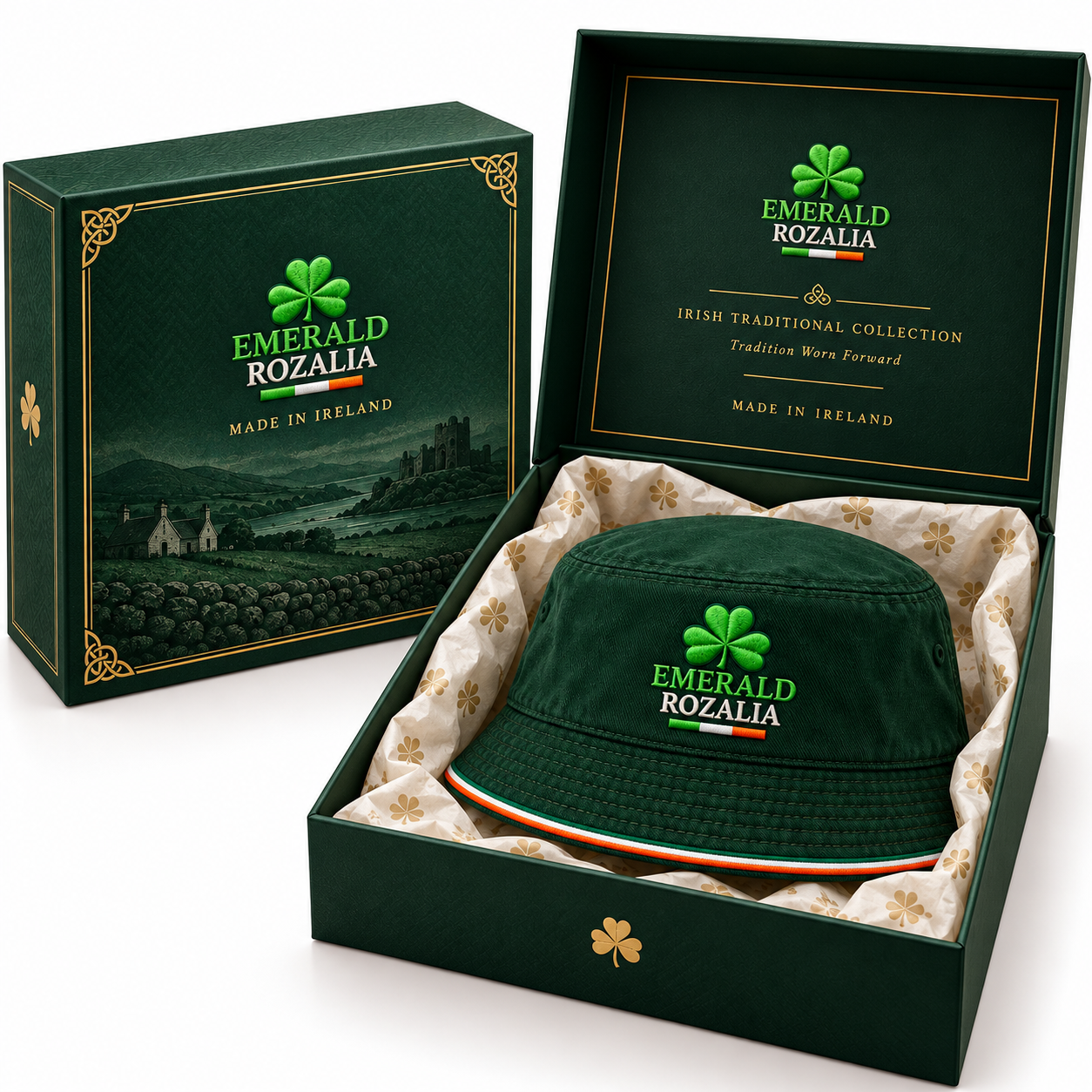 Emerald Shamrock Green Bucket Hat — Colour image 6