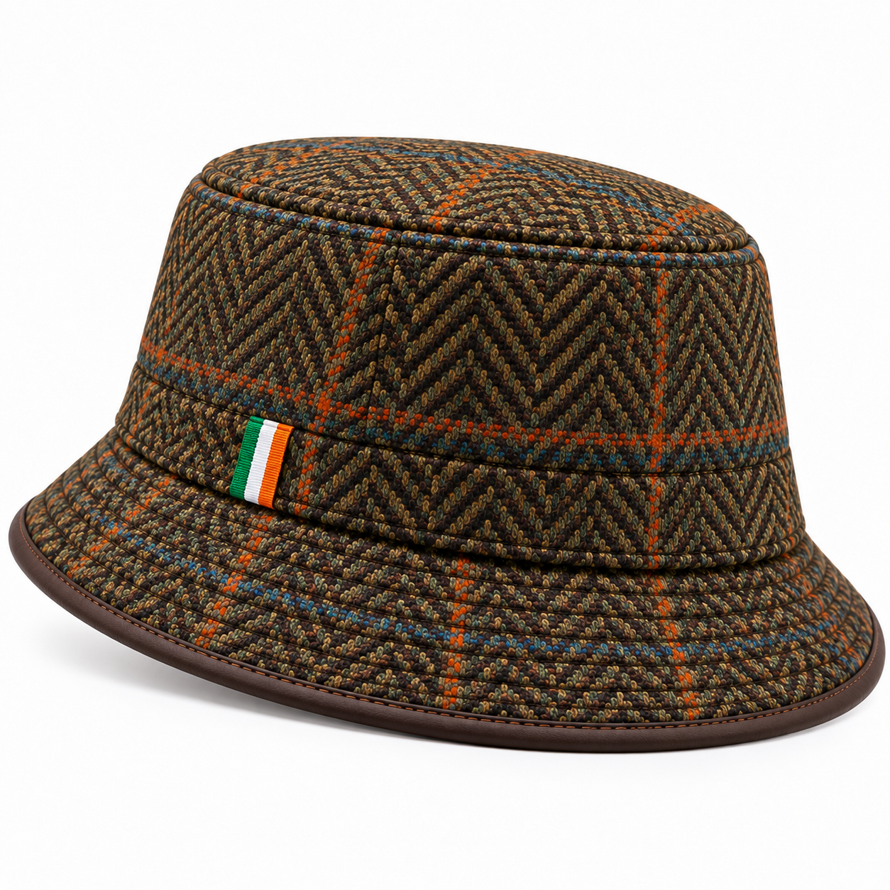 Brown Heritage Tweed Bucket Hat — Colour image 4