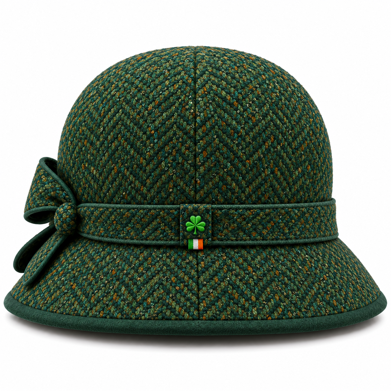Emerald Bow Cloche Hat — Colour image 3
